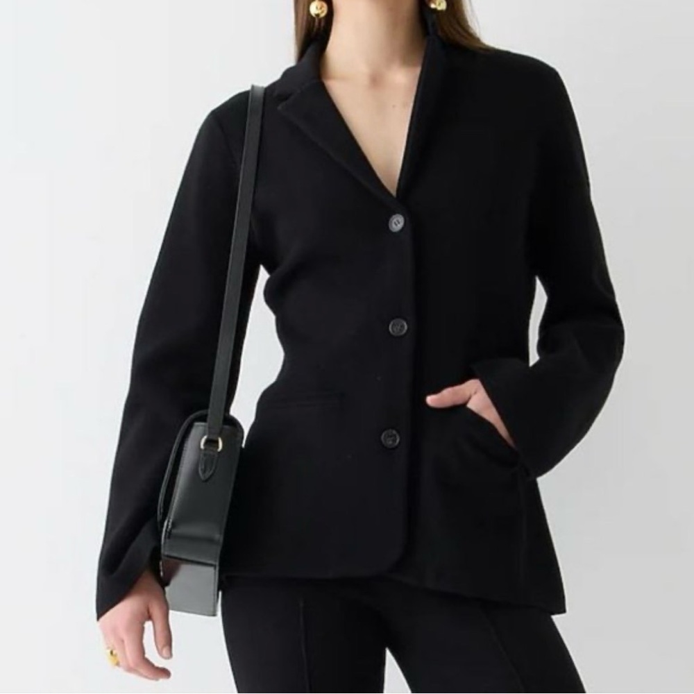 J. Crew Classic Black Women's sweater Blazer heavy duty size small button